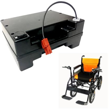 JHKJ Elektrischer Rollstuhl-Akku, 24 V, 10 Ah-70 Ah, Lithium-Akku, Ersatz-Akku mit großer Kapazität, mit Ladegerät und Anderson-Stecker,15ah