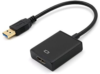 Gatuida USB Video- -Adapter Für Pc-Laptop Auflösung Kompatibel Mit Projektor Und Monitor Schwarz