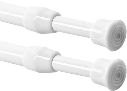 HEOMAITO 2 Stücks 32-50CM Teleskopstange, Ausziehbar Vorhangstange Spannstange ohne Bohren, Teleskop Gardinenstange für Schrank, Küche, Schrank, Kleiderschrank, Bücherregal