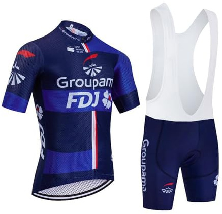 SGCIKER 2023 Herren Pro Team Radtrikot Set, Kurzarm Fahrrad bekleidung Lätzchen Kurzsets Gel Paddad