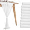 10 Stück Chiffon Tischläufer,Hochzeitstischläufer,Transparenter,Romantischer Tüll-Tischläufer für Weihnachten,Hochzeit, Brautparty,Babyparty,Geburtstagsfeier,Tischdekorationen (Reinweiß,300x 30cm)