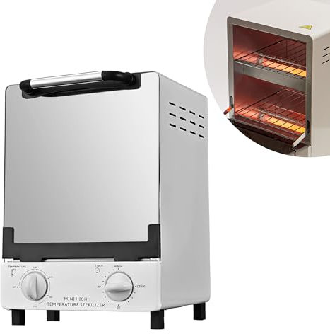 Henlivy Hochtemperatur-Sterilisator, 10 Liter Fassungsvermögen, max. 250°C, mit Temperaturregelung und Timer, für Friseursalon, Spa, Nagelstudio, Werkzeugsterilisator