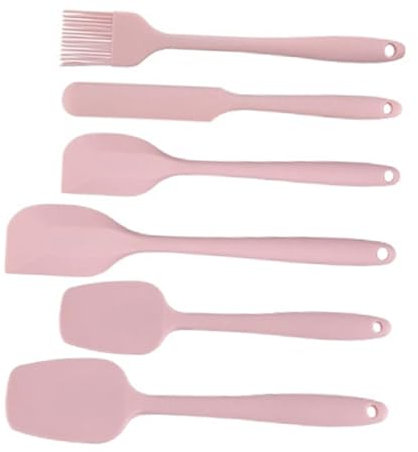 Lot de 6 spatules à crème résistantes à la chaleur - Grattoirs à gâteau en silicone - Ustensiles polyvalents - Idéal pour mélanger et lisser - Grattoir en silicone pour la décoration de gâteau