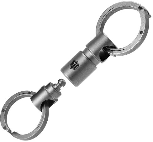 KeyUnity Detachable Key Ring Connector,Double-end 360°Keychain Titanium Rotatable,Key Organizer Linker for Carabiner for car,Home,Accessories(KA37SW)