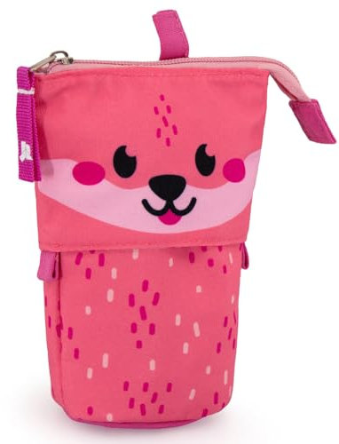 Julian Ross Foxy Fuchs Federmäppchen Reißverschluss Kinder, Teleskopisch Mäppchen, 2-in-1 Standmäppchen, Federtasche Mädchen, Schüttelpenal Teenager, Schulmäppchen
