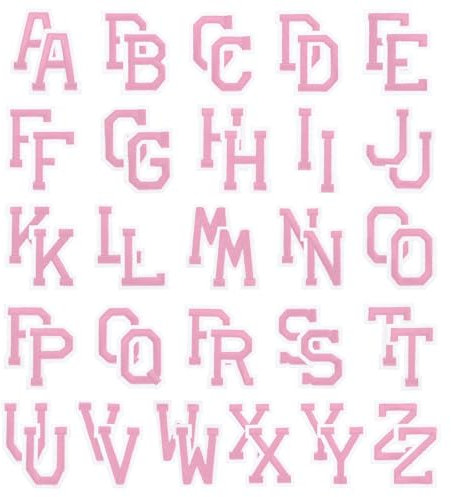 PATIKIL Iron on Letter Patches, 52Pcs Embroidered Letters A-Z Sew on Iron on Patches for Clothes Backpacks Hats DIY Accessories, Pink 2inch Height