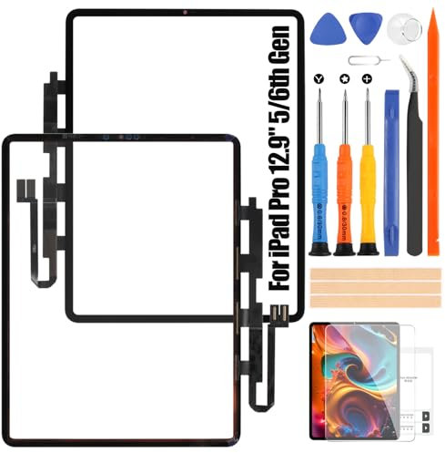 Atwist Touch Screen per iPad PRO 12.9” 5th 2021 / 6th 2022 - per iPad PRO 12.9 5th 2021 Digitizer Touch Schermo Vetro A2379 A2461 A2462 A2764 A2437 A2766 (Nero, Non LCD)