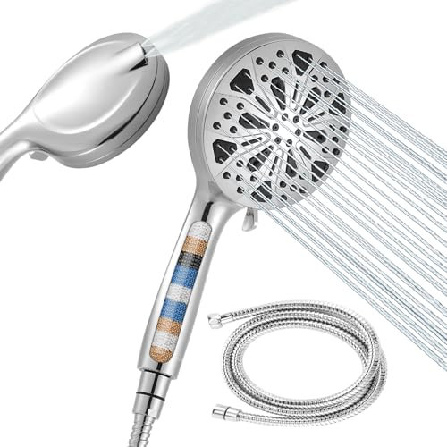 Seronieer Soffione Doccia Alta Pressione 8 +2 Modalità di Getto Soffione Doccia a Mano Soffione Anticalcare con 1.5M Tubo