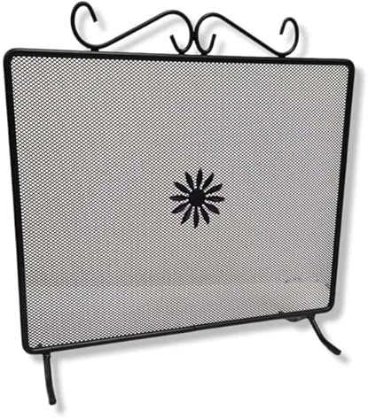 Briconess.com Parascintille fisso caminetto ferro battuto verniciato 60x50 cm schermo protettivo camino sicurezza casa