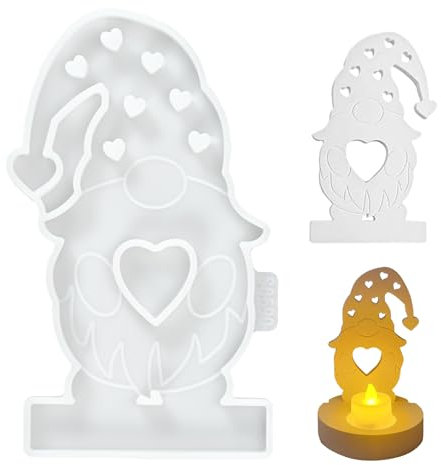 Stampo in silicone a forma di gnomo, stampi in silicone per Natale, portacandele, in silicone, per gesso, artigianato