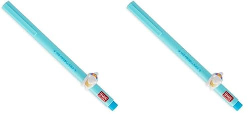 LEGAMI - Stylo gel avec animal décoratif - Lovely Friends, thème Panda, évite de rouler, encre noire, animal amovible et recombinable, pointe 0,5 mm (Lot de 2)