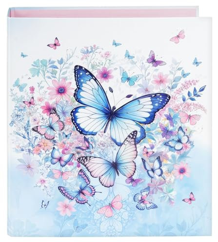 goldbuch 33 155 Ordner Schmetterlingsgarten, Aktenordner 28,5 x 32 x 8 cm, Einband aus Kunstdruck, Hebelmechanik aus Metall, Schmetterlinge, Aktenmappe für Mädchen und Jungen, Stehordner Blau Weiß