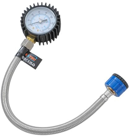KATSU Tools Mains Water Pressure Test Gauge 0-11Bar (0-160 Psi) Dual Scale, Rubber Protective Cover, Durable and Accurate Pressure Measurement 318920