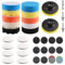 Foydream 83 Piezas Esponja pulir para Coche, 80mm Kit de Esponja Pulir Coche, Kit Pulimento Coche con Discos de Lijado 75mm para Taladro, Almohadilla de Pulido para el Coche Encerado Lijado, Faros