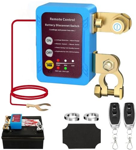 AVCXEC Séparateur de batterie sans fil 12 V avec télécommande, 240 A, interrupteur de batterie à distance pour voiture, camping-car, camion et bateau