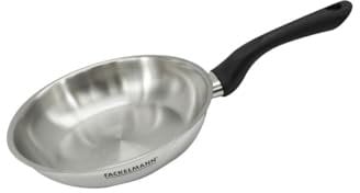 Fackelmann 681851 Poêle 20 cm en inox, Poêle de cuisson, Poêle tous feux, Poêle induction, Poêle sans PFAS, Acier inoxydable 18/8, Gris, 20 x 5 cm