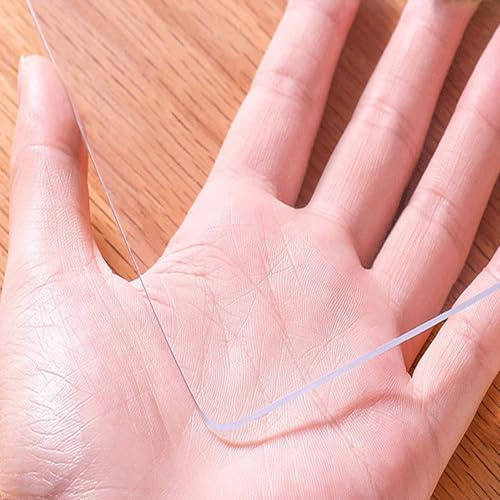 Schreibtischunterlage Transparent Schreibtischmatte Groß 40 50 60 70 80 90 100 120cm Rutschfeste Schreibunterlage Runde Kanten Schreibunterlage für Büro Zuhause Schule(Transparent - 1 mm,80x180cm)