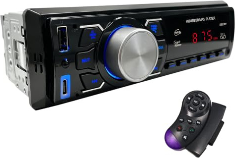 Autoradio Bluetooth 1 DIN - Stereo Auto con Telecomando/Radio FM/USB/AUX | Autoradio supporta Vivavoce Bluetooth/EQ/ricarica Type-C - Stereo 1 din per auto 12V