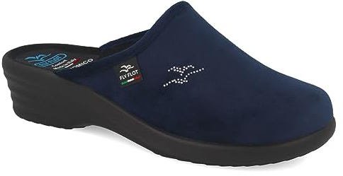 Fly Flot Herren Hausschuh Pantoffel anatomisches Fußbett Piumatech Sohle 220083, Größe:43 EU, Farbe:Blau
