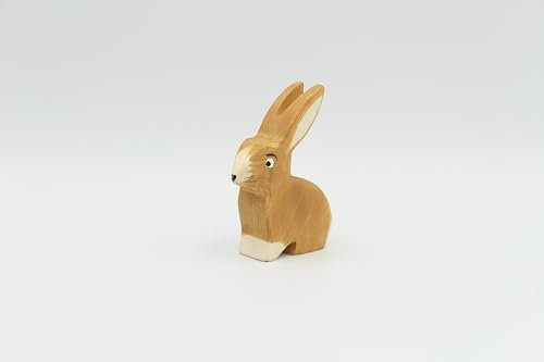 Holzspielwaren Ackermann Hase aus Holz (sitzend) – Wald Holzspielzeug, aus Schwäbischer Handarbeit (100% ökologisch)