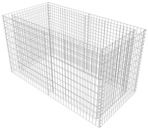 vidaXL Gabione Pflanzenkorb Stahl 180 x 90 x 100 cm Silber