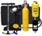 XSGDMN Tauchflasche Sauerstoffflasche Mini Tauchausrüstung Tragbare, Tauchen mit 5-10 Minuten Kapazität Schnorcheln Sauerstofftank Unterwasseratemgerät mit Inflator für Reisen und Tauchen,Orange