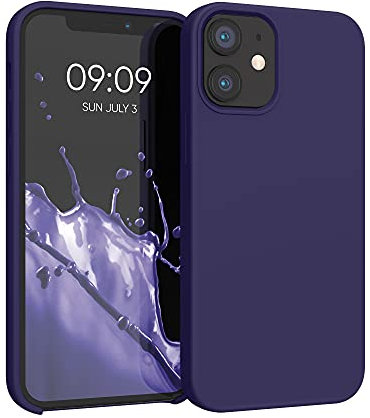 kwmobile Carcasa Compatible con Apple iPhone 12 Mini Funda - Case TPU y Silicona antigolpes - Apto Carga inalámbrica - Azul Oxford