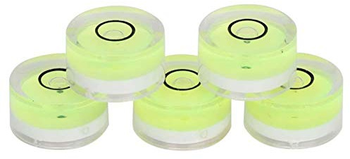 Mini Livelle a Bolla d'aria, 5pcs Livello Rotondo Bolla di Spirito Piccola a Bolla d'aria Circolare Piccola Livella a Bolla d'aria per Macchina Fotografica, Camper e Roulotte, Livella a Bottone