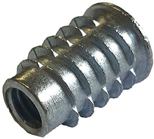 M6 x 20mm THREADED HEX DRIVE INSERT FIXING TYPE D WOOD SCREW INSERTS NUTS (10)