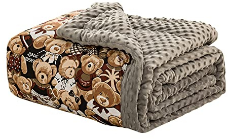 Kuscheldecken Cartoon Bär braun Wohndecken 150x200cm Dicke kuscheldecke warm sofadecken Baumwolle Decke Haus Dekoration Flanell Bettdecke Schlafdecke Blanket Geeignet für Erwachsene Kinder Babys