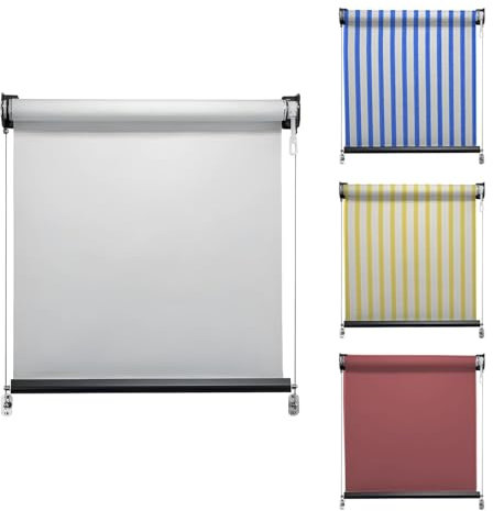 Tenda a Rullo per Esterno a Scorrimento con Cavi Acciaio Laterali, Tenda da Sole in PVC o Tempotest Parà, Colori e Misure Personalizzabili (ALTEZZA DA 1 CM A 200 CM, LARGHEZZA DA 301 CM A 360 CM)