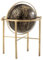 Globe Terrestre sur Pied Vintage 30cm Or & Noir