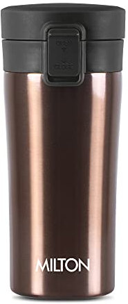 MILTON Travel Coffee Mug with Lid 12 oz, Stainless Steel for Drinks, Double Wall Vacuum Insulated Cup for Hot and Cold Drinks, Leakproof Design, Car Cup Holder Friendly - Coffee