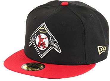 New Era Los Angeles Angels MLB Two Tone Black Scarlet 59Fifty Basecap - 7 3/8-59cm (L)