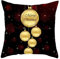 AMDXD 50x50cm Kissenbezüge Weihnachten, Schneeflocke Weihnachtskugel Zierkissenbezüge aus Polyester Weich Bequem für Zuhause Wohnzimmer Schlafzimmer Sofa Dekor, Schwarz Rot Gold
