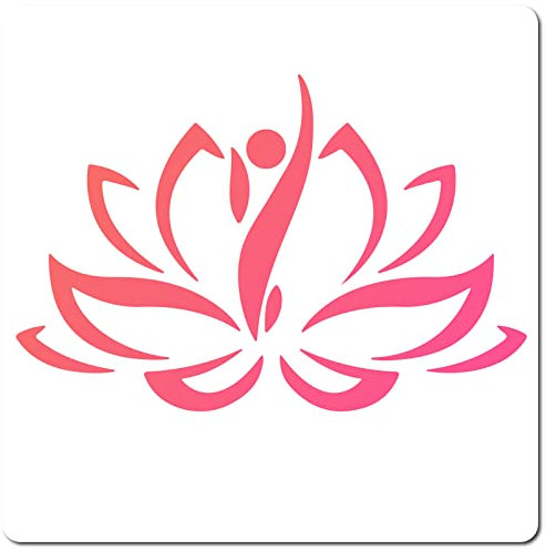 GORGECRAFT 30x30 cm Lotus-Schablonen-Schablonen Blumenmuster Große Wiederverwendbare Quadratische Schablonen Aus Kunststoff Zum Malen Auf Holz Wand Sammelalbum Karte Bodenzeichnung DIY-Dekorationen
