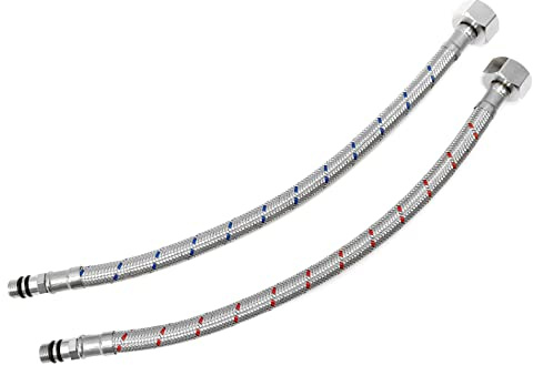 Xcel Home 2 (Pair) x M10 x 1/2 BSP (300mm) Tap Connectors | 6 Sizes