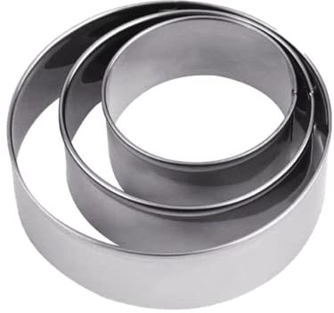 Lot de 3 Emporte Piece Rond 10,15,20cm - Haute 4.5 cm Decoupoir Patisserie Rond SET en métal pour former des biscuits,pâte d'amande,steak tartare (h-4.5cm-3pcs)