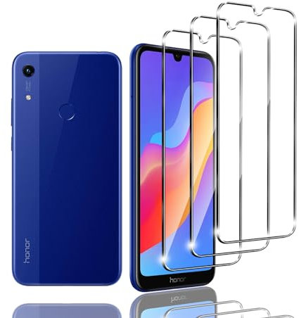 Kziwii 3 Pezzi Pellicola Vetro Temperato per Honor 8A, Pellicola Protettiva Protezione Schermo Ultra Trasparente, Anti Graffio, Anti-Impronte, Senza Bolle, Durezza 9H