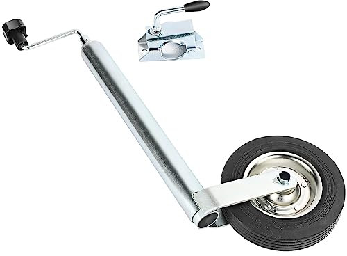 Supernic Jockey Wheel 48mm Telescopic Medium Duty Jockey Wheel and Clamp with Stand Wheel Standard for Trailers Caravans