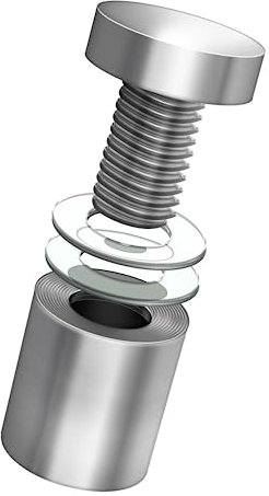 4x Edelstahl Wand Abstandshalter 19mm*30mm für Montieren und Befestigung Plexiglas, Glas, Acryl, (Silber)