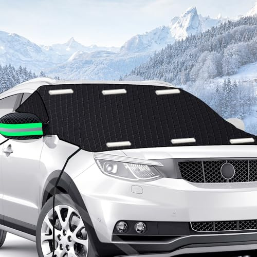 Mineup Frontscheibenabdeckung Auto, Faltbare Windschutzscheibenabdeckung Mit 6 Magnet Fixierung, 265 X 117 cm Windschutzscheibe Abdeckung Für Gegen Schnee, EIS, Frost, Staub, UV-Schutz