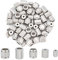 UNICRAFTALE 60 Stk 5 Stile Edelstahl Säulen Perlen Rillen Abstandsperlen 2-4.3mm Große Loch Perlen Haarperlen Lanyard Perlen Metall Armbänder Abstandsperlen Für DIY Schmuckherstellung
