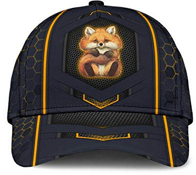 942 Fuchs-Metall-Stil, Süß, Bezaubernd, 3D-Gedruckt Herren Damen Baseballkappe Verstellbar Basecap Vintage Baseball Cap Baseball Kappen Für Angeln Draussen Wander