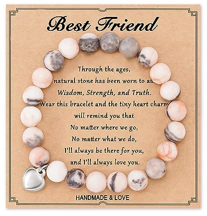 POWWA Armband Damen Geschenk Beste Freundin - Frauentag Kleines Geschenk für Frauen Mädchen Geburtstag - Freundschaft Teenager Best Friend Gift