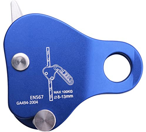 tassieroon Rope Ascender,Rock Climbing Tree Arborist Rope Grab Self-Locking Rope Grip for Outdoor Climbing and Rescue 8-13MM,Blue