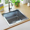 AUVYI Fregadero de cocina hecho a mano, acero inoxidable, plateado, 44 x 44 x 20 cm, encimera de cocina, fregadero, fregadero