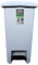 Optimal Products Plastic Square10,25 & 40L White & Grey Pedal Lid Bin Waste Garbage Indoor Outdoor Garden Kitchen Recycling DustBin (Light Grey, 40L)