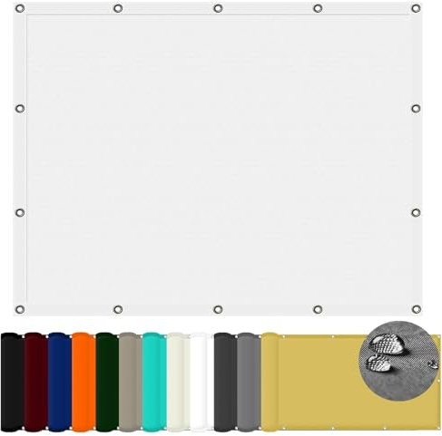 Tenda a Vela Rettangolare 1.5 x 5 m Impermeabile e Resistente Vela Ombreggiante Rettangolare Metri Protezione Raggi UV Adatto per giardini, piscine, spiagge, Bianco