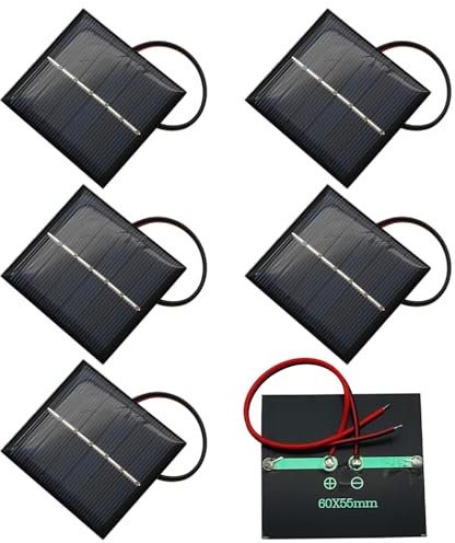 GTIWUNG 6 Piezas 3V 0.55W 60X55mm Micro Mini Células de Panel Solar, Celula Fotovoltaica, Mini Placas Solares Maqueta para Energía de Energía Solar, Hogar DIY, Proyectos Científicos, Juguetes